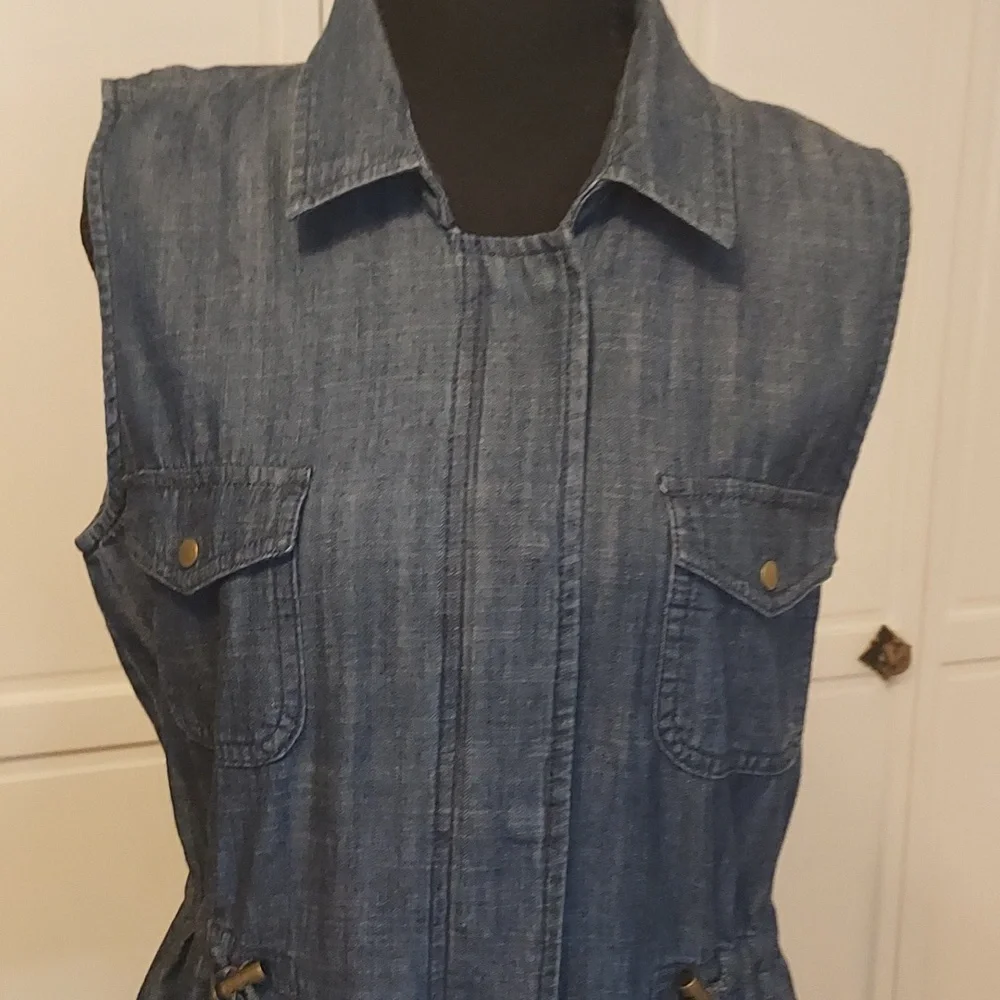 Maison Jules Denim Jean Vest Size M Utility Vest